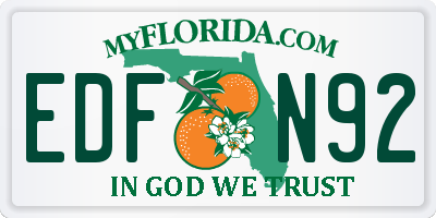 FL license plate EDFN92