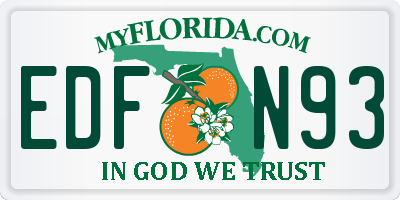 FL license plate EDFN93