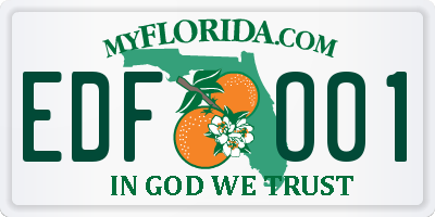 FL license plate EDFO01