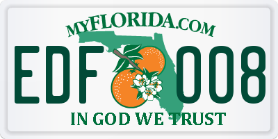 FL license plate EDFO08