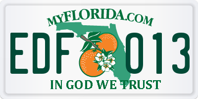 FL license plate EDFO13