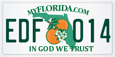 FL license plate EDFO14