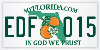 FL license plate EDFO15