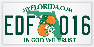FL license plate EDFO16