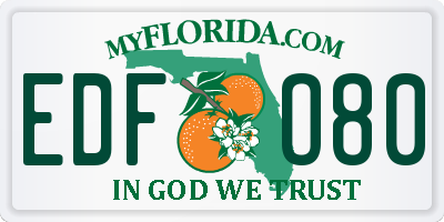 FL license plate EDFO80