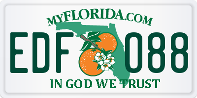 FL license plate EDFO88