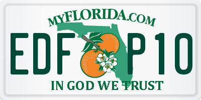 FL license plate EDFP10
