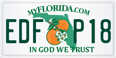 FL license plate EDFP18