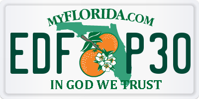FL license plate EDFP30