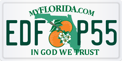 FL license plate EDFP55