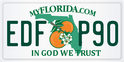 FL license plate EDFP90