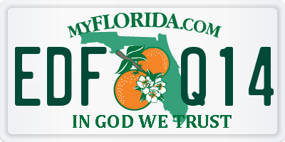 FL license plate EDFQ14