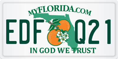 FL license plate EDFQ21