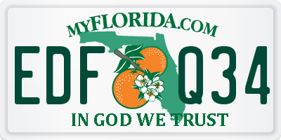 FL license plate EDFQ34