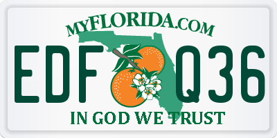 FL license plate EDFQ36