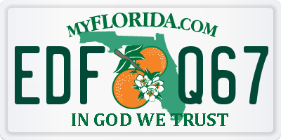 FL license plate EDFQ67