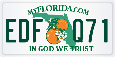 FL license plate EDFQ71