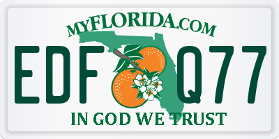 FL license plate EDFQ77