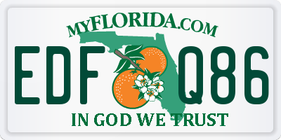 FL license plate EDFQ86