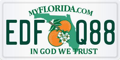 FL license plate EDFQ88