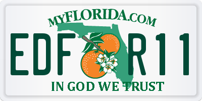 FL license plate EDFR11
