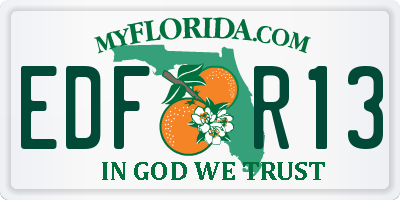 FL license plate EDFR13