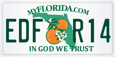 FL license plate EDFR14