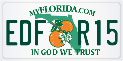 FL license plate EDFR15