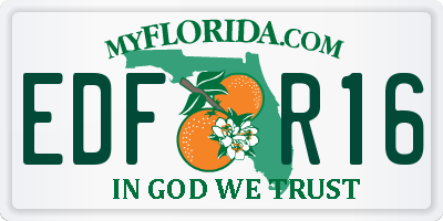 FL license plate EDFR16