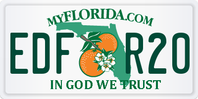 FL license plate EDFR20