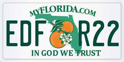 FL license plate EDFR22