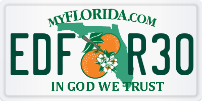 FL license plate EDFR30