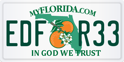 FL license plate EDFR33