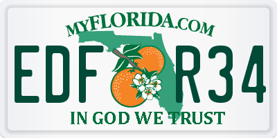 FL license plate EDFR34