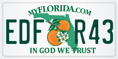 FL license plate EDFR43