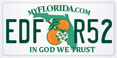 FL license plate EDFR52