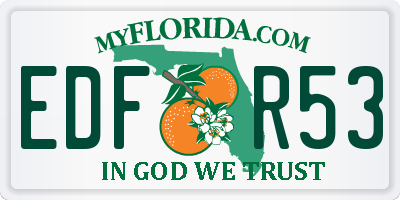 FL license plate EDFR53