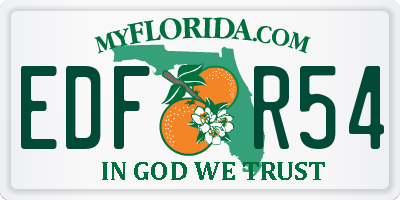 FL license plate EDFR54