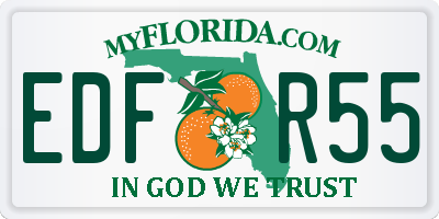 FL license plate EDFR55