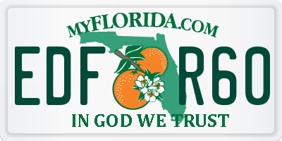 FL license plate EDFR60