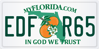 FL license plate EDFR65