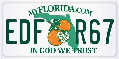 FL license plate EDFR67