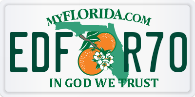 FL license plate EDFR70