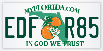 FL license plate EDFR85