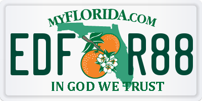 FL license plate EDFR88