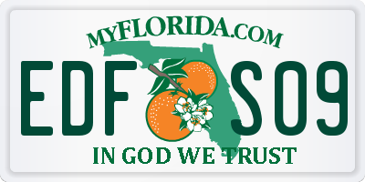 FL license plate EDFS09
