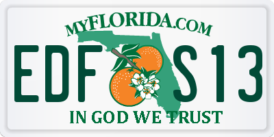 FL license plate EDFS13