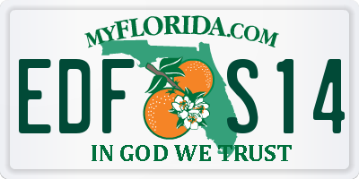 FL license plate EDFS14