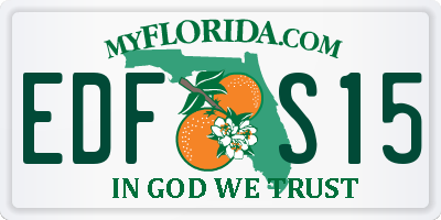FL license plate EDFS15