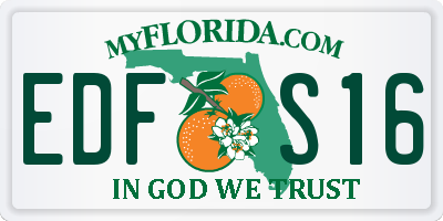 FL license plate EDFS16